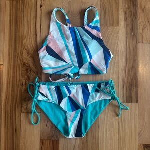 Carve Designs Teal and Navy Bikini Bottom